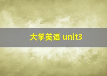 大学英语 unit3